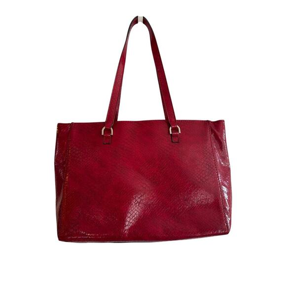 Guess Red Snake Print Tote Bag with Matching Wallet and Pouch Y2K - Picture 4 of 8